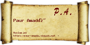 Paur Amadé névjegykártya